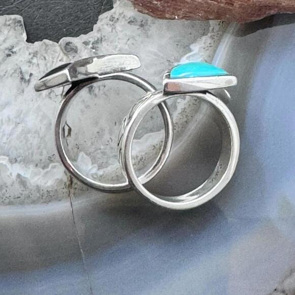 Carolyn Pollack Sterling Turquoise & Multistone Inlay Stackable Rings For Women - Picture 8 of 10